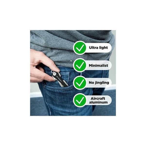 DOPA KOMPAKT NØGLEHOLDER OG NØGLEKÆDE ORGANIZER (OP TIL 8 NØGLER, BLÅ) - SORT NØGLEORGANIZER