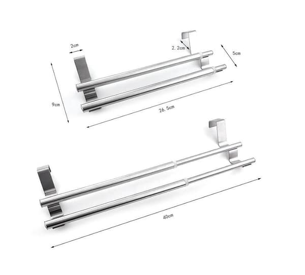 Versatile Over-the-Door Towel Bar for Kitchen and Bathroom, Extendable Towel Rack for Customized Storage, Polished Smooth Surface Adds an Elegant Touch