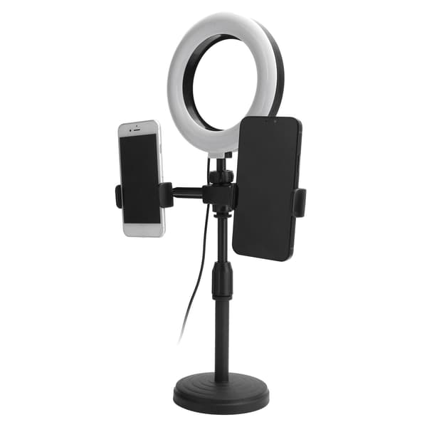Cell Phone 2pcs Clips Stand with 6-inch LED Ring Light Fill Light Bracket for Livestream
