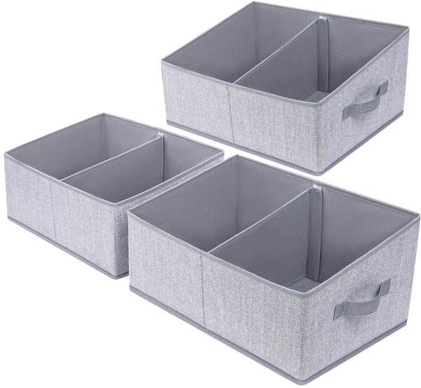 Sturdy Wardrobe Storage Boxes, Foldable Fabric Baskets with Moisture-Resistant Non-Woven Fabric for Versatile Use