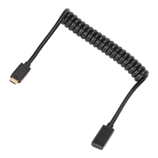 USB C-kabel USB C hunn til USB C hann 4K 60hz 3A hurtiglading 10Gbps 1.2m spiraldesign USB C strømkabel hunn til hann rett hode