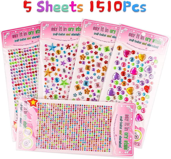 1510 Pieces Rhinestone Stickers, Self-Adhesive Rhinestones, Glitter