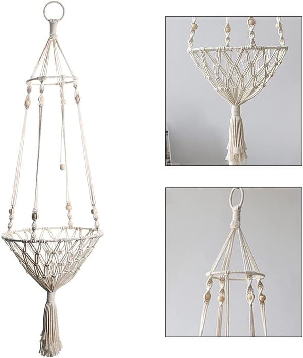 Boho Cat Window Sill, Hand-Woven Macrame Cat Hammock, Indoor Cat Bed for Sleeping, Round Pet Bed, Easily Customizable for Extra