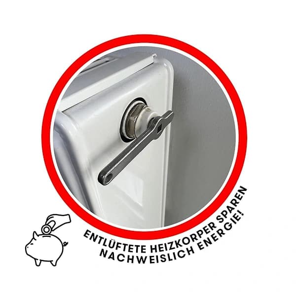 Luftenøkkel, rustfritt stål, elementnøkkel, radiatorventilhåndtak, firkantnøkkel, elementventilasjon, A