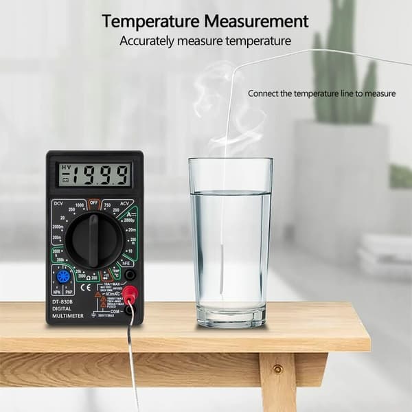 Multifunctional Portable Multimeter for Automotive Appliance Problems, Digital Multimeter with Insulated Non-Slip Test Leads Compact Design and