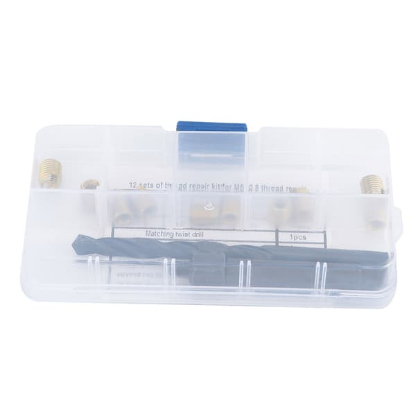 12 pcs M5 x 0.8 Thread Repair Kit Self-Tapping Thread Inserts Tool Set