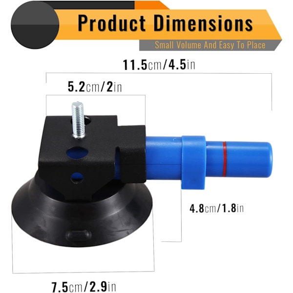 (3\") Paintless Dent Removal Tool, Hand Pump Suction Cup, 3\" Heavy Duty Dent Puller for Car Body Damage.