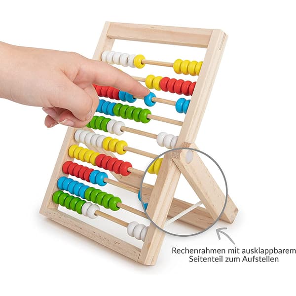 Pædagogisk Abacus-legetøj, Abacus til børn 2 til 6 år, Farverig træramme forbedrer kognitiv udvikling, finmotorik
