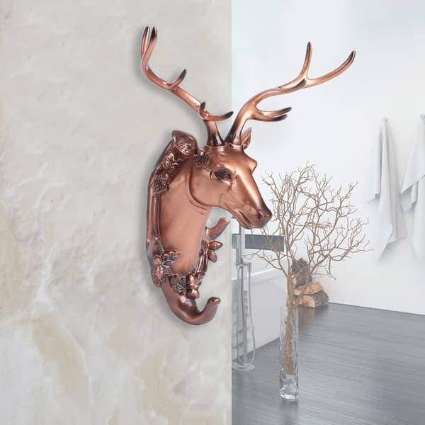 Resin Animal Shape Bathroom Wall Towel Hanging Hook Coat Hat Keys Hanger Antique Copper