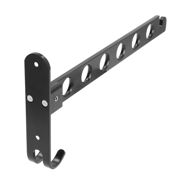 Foldable Clothes Hanger Space-Saving 90 Degree Foldable Drying Rack for Laundry 6 Holes Black