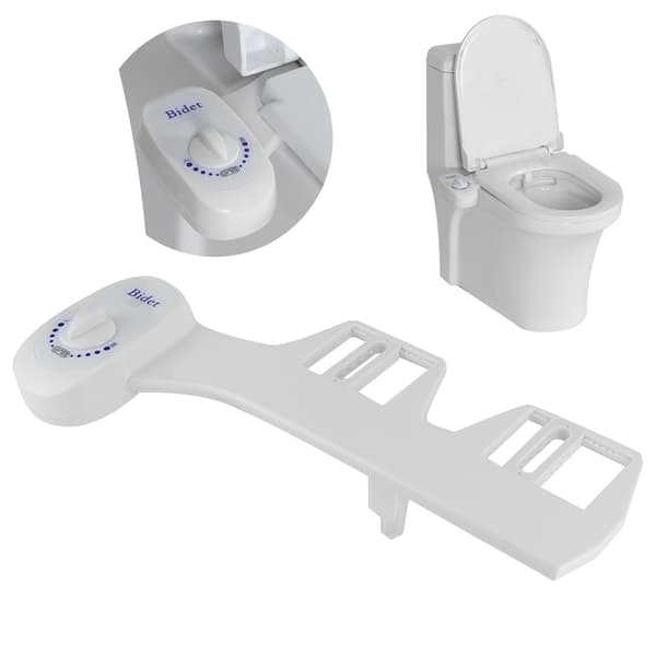 Manual Bidet Sprayer, Non-Electric, Self-Cleaning, Single Nozzle Attachment, White 7 8