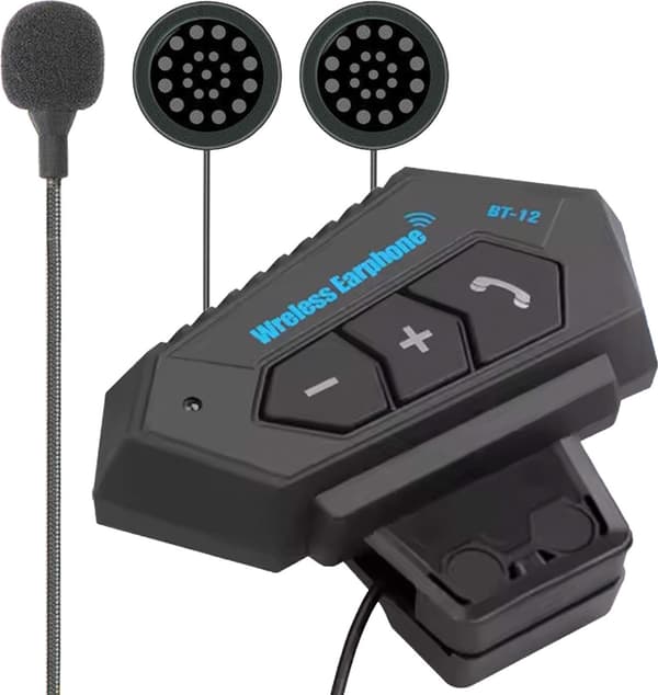 ING Motorcykelhjelm Headset Bluetooth, Med Mikrofon til Hjelm, Vandtæt, Universal Pasform
