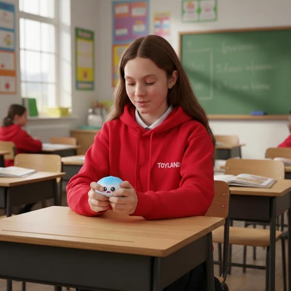 Toyland® Glänsande Midnattsblå Squishy Bao Dumpling Sensorisk Fidgetleksak med Ångkokarlåda i Plast - Klämleksaker för Barn - Ålder 3+