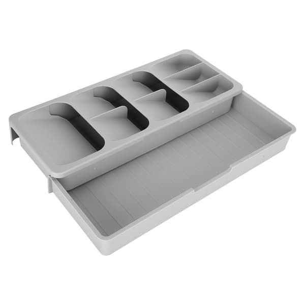 Gray Multi-Layer Kitchen Utensil Organizer for Knives, Forks, and Spoons