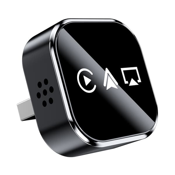 2026 opgraderet 3-i-1 trådløs CarPlay-adapter, understøtter dobbelt 2.4/5GHz WiFi og Bluetooth 5.0 automatisk forbindelse (til iPhone) Sort Black Apple