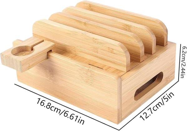 Charging Organizer, Compact Charging Station, Multi-Device Desk, Wooden Charging Station, Bedside Charging Organizer,[DB]