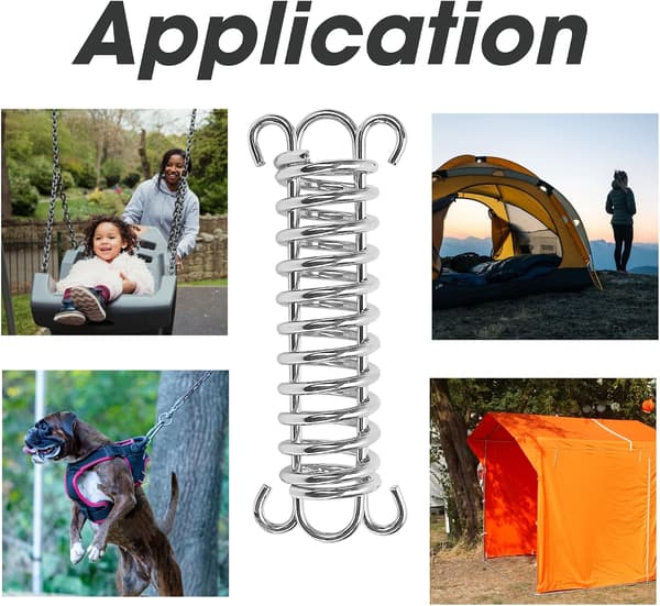 Shock-absorbing Spring for Dog Leash and Tent Setup, Durable Multifunction Spring with High-Strength Stainless Steel Construction, Adjustable
