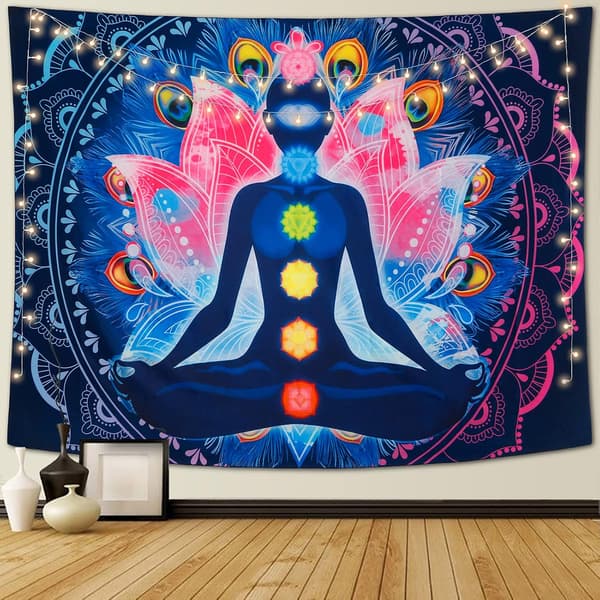 Gobeliini Värikäs Psykedelinen Mandala Gobeliini Jooga Meditaatio Ta