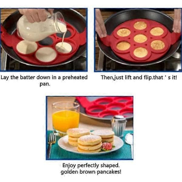 Silikonpannekakeformer, non-stick form for pannekaker, stekepanner, non-stick 7 hull