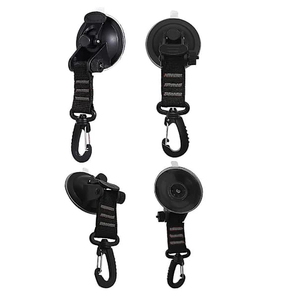 Starka Sugproppar 4-pack med Krokar Uppgraderad Bil Camping