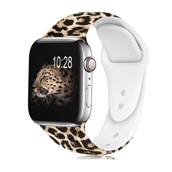 Silicone Strap for Apple Watch, LEOPARD, 42/44/45 mm, Multicolor, Size S