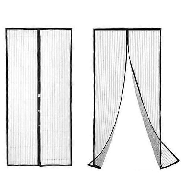 Insektnetdør 220*100 cm Magnetisk Myggenet Sort (1 stk)