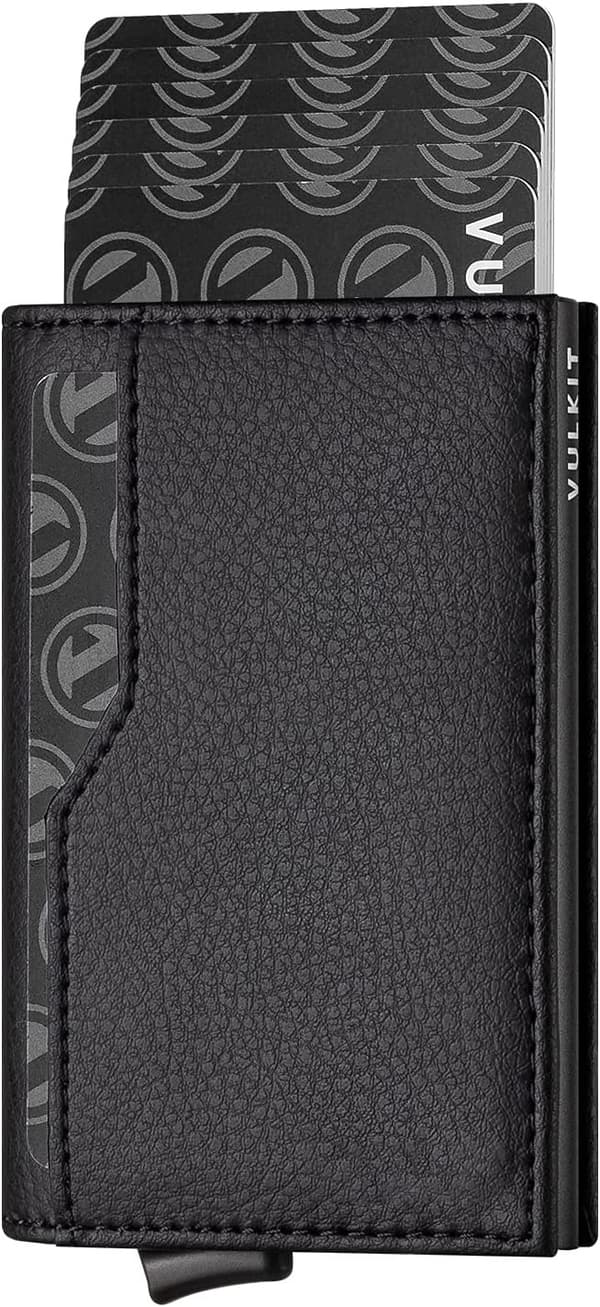 Credit Card Holder with Double Window RFID Blocking Automatic Pop-up Card Wallet for Cards and Banknotes