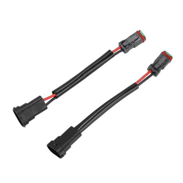 2 pcs DT Female to H11 Male Waterproof LED Work Light Bar Conversion Cable Adapter
