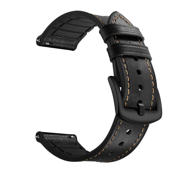 Armbånd Samsung Gear S3 Classic, Frontier, Galaxy Watch 22 mm Læder Sort