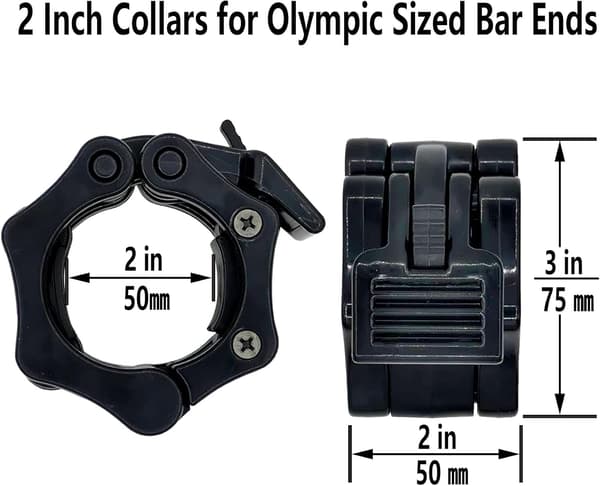 Dumbbell Clips Olympic Dumbbell Collar 2 Inch Quick Release Dumbbell Lock Clamp Locking Standard Dumbbell Weight Plates Collar Clips for Workout Powerlifting