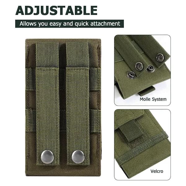 Tactical Phone Holster for 7-inch Screen Devices, Molle Carry Pouch with Smart Attachment Straps, Waterproof Nylon Provides Robust Reliability fo...