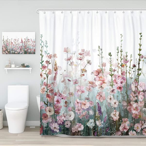 Färgglatt duschdraperi 180 x 180 cm, fyrkantiga badrumsdraperier