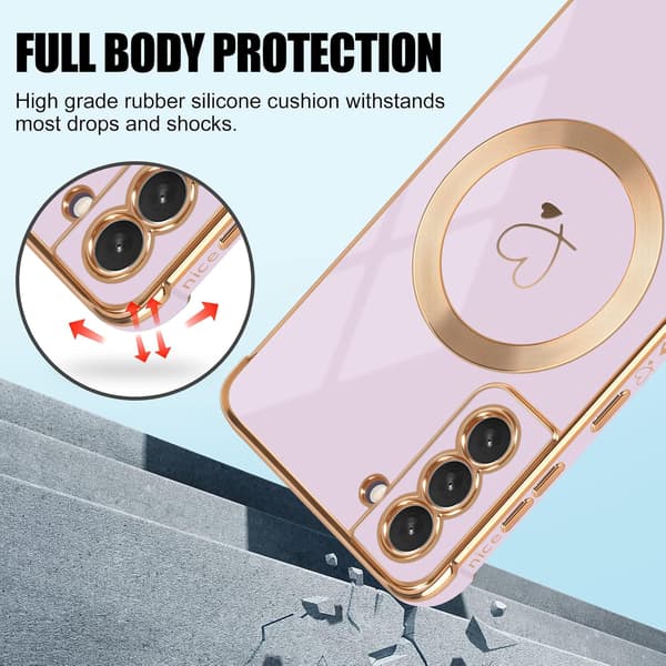 Etui til Samsung Galaxy S21 Etui kvinde Pige MagSafe – silikone, holdbart, magnetisk