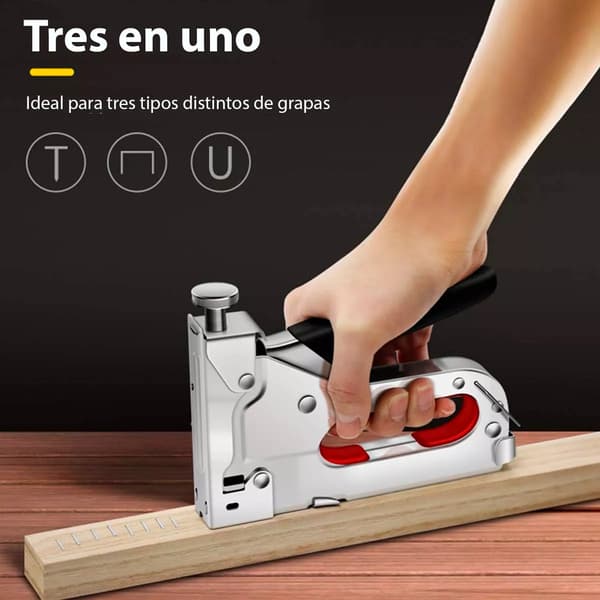 Heavy Duty Staple Gun, Heavy Duty Staple Gun with Ergonomic Design, Rubber Handle, Chrome Plated Construction for Durable Performance in Carpentry and