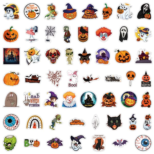 110 kpl Halloween Doodle-tarroja Hauskoja lahja-anime-tarroja DIY