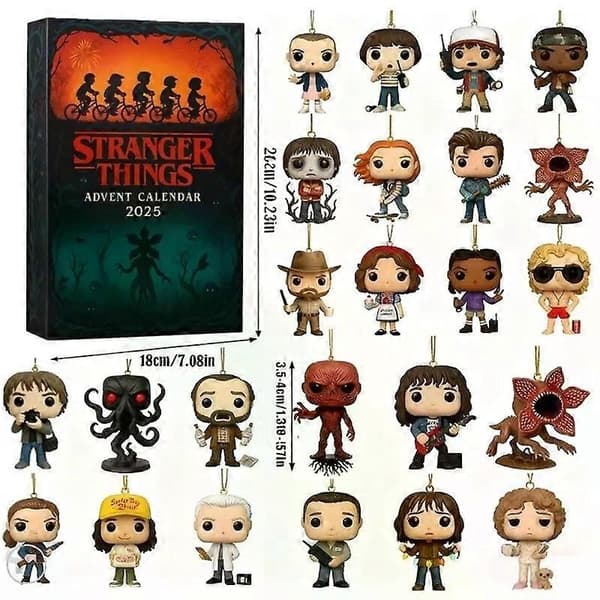Stranger Things 2025 Julekalender Akrylpynt Julenedtellingsboks