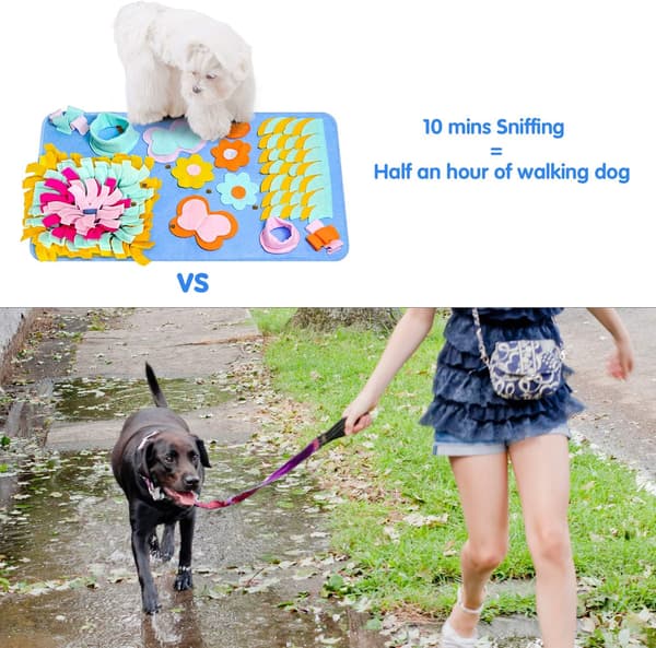 Pet Snuffle Mat, Foraging Skill Development Mat for Dogs and Cats (Machine Washable, Slow Feeding)