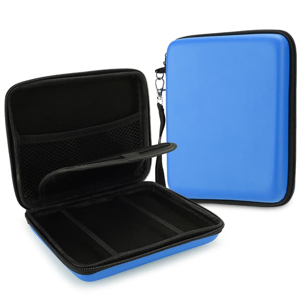 Portable 2DS Blue Protective Case with EVA Hard Shell and Lanyard - Set of 2