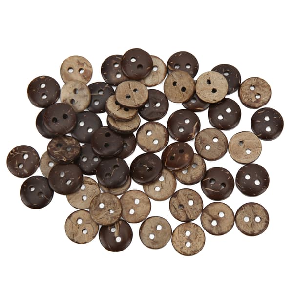 Natural Coconut Shell Buttons, 2-Hole Sewing Buttons for Craft Sewing Replacement, Brown Wooden Buttons Lightweight Smooth Surface Buttons for DIY