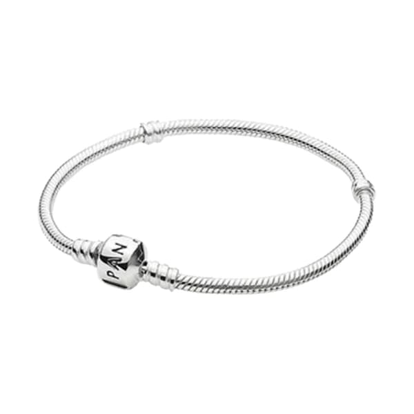 Pandora Snake Chain Bracelet with Barrel Clasp and Sterling Silver A2 Size, 20 cm