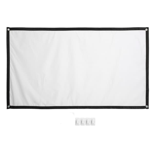 Projector Screen 60 Inch HD High Density Projection Screen with 4 Hooks for Indoor Outdoor-FX-