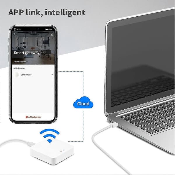 Tuya Smart Gateway Hub Smart Hjem Bridge WiFi Bluetooth, APP trådløs fjernkontroll