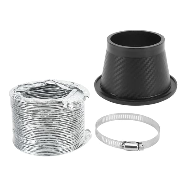 Universal Carbon Fiber Pattern Rubber Turbo Air Intake Pipe Funnel Kit for Most Vehicles
