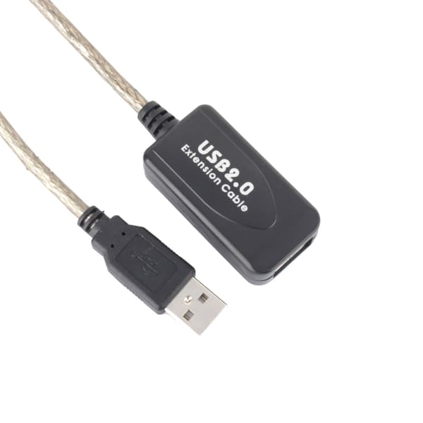 USB 2.0 A-tyypin uros-naaras-jatkokaapeli, 10M, musta