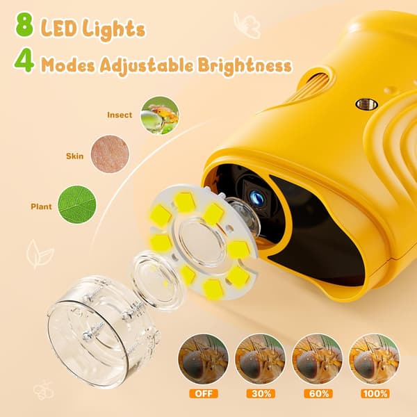 Microscope - 1000x Digital Handheld Microscope for Kids - Portable Mini Microscope