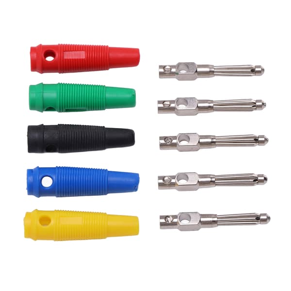 10-pak 4 mm 7-bens bananstik 1000 V 32 A stabelbart bananstik hanstik med blød kappe til lydkabel