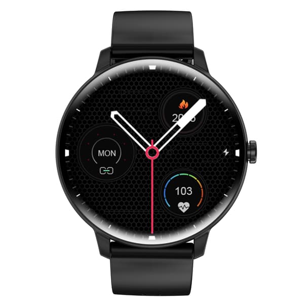 Smartwatch med EKG, pulsmåler, blodtryksmåler, søvntracker og skridttæller sort