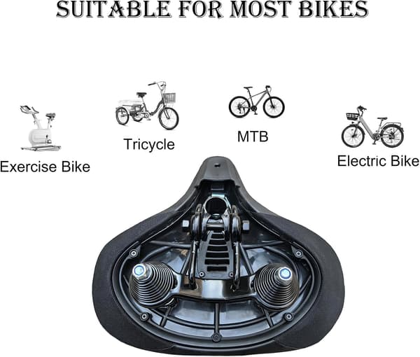 Extra Wide Painless Bicycle Saddle Comfortable Bike Seat - Extra Wide Soft Padding Breathable Ergonomic