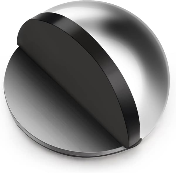 Selvklæbende gulvdørstopper oval rustfri ståldørstopper til hårde gulve glas (sølv, 1 stk)
