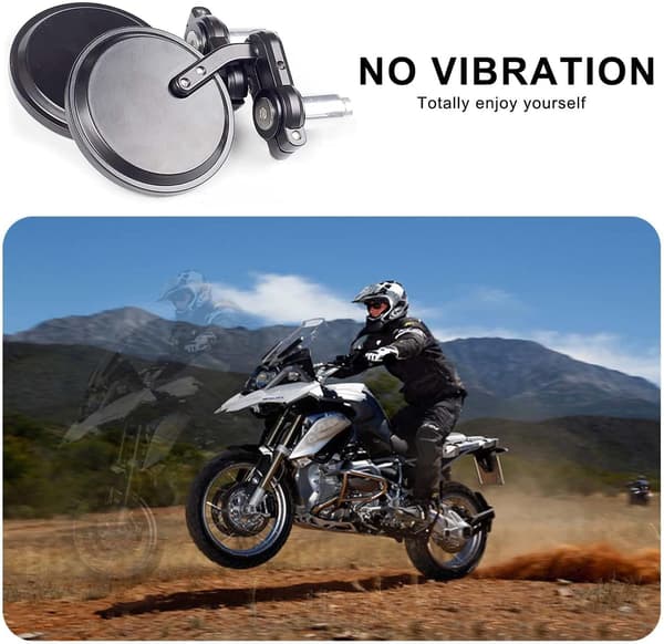 Motorcycle Circular Side Mirrors 7/8\" Convex Mirror Blind Spot Ha